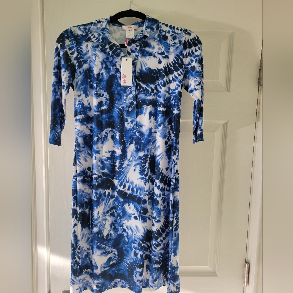 Leggiadro Jersey Shirtdress, Admiral Tie Dye, Size 2